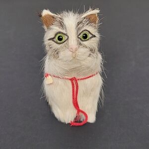 Vintage Real Rabbit Fur Kitty Cat Sculpture